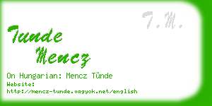 tunde mencz business card